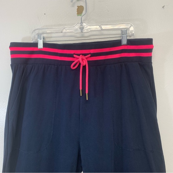 Psycho Bunny Sweatpants Adult XXL  Navy Pink Stripe Pockets Drawstring  Cotton‎ - Picture 2 of 12